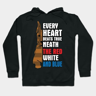 Greatdane Every Heart Beats True Neath The Red White And Blue Happy Independence July 4th Day Dogs Hoodie